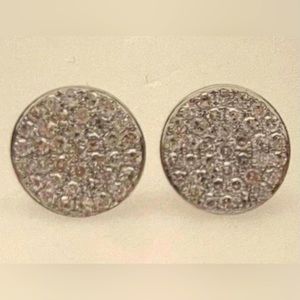 🌷Stunning 14k white gold & pavé diamond earrings Brand New with certificate 🌷